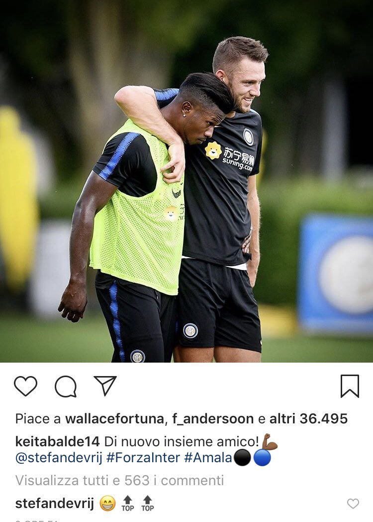 Social Inter Keita Ritrova L Amico De Vrij Di Nuovo Insieme Foto