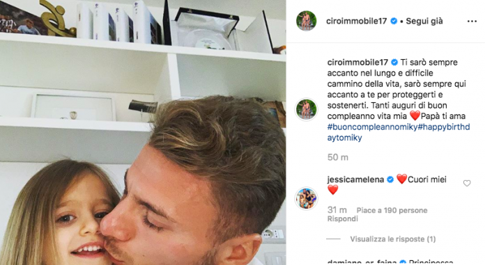 SOCIAL Ciro Immobile e la dolce dedica alla figlia Sarò sempre