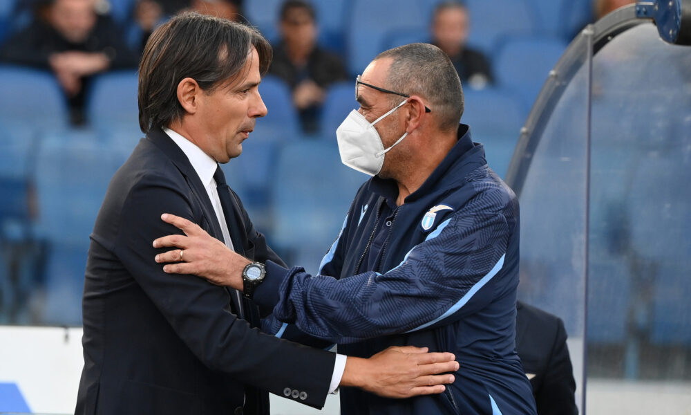 lazio inter saluto sarri inzaghi