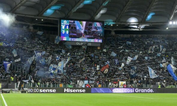 La curva nord della Lazio allo stadio Olimpico