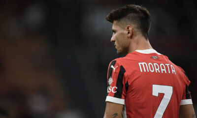 Alvaro Morata con la maglia del Milan