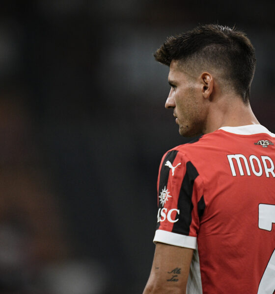 Alvaro Morata con la maglia del Milan