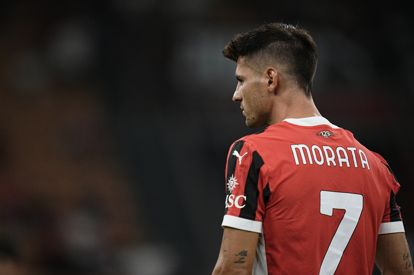 Alvaro Morata con la maglia del Milan