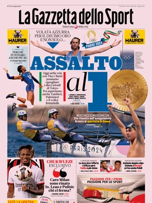 Prima pagina La Gazzetta dello Sport (8 agosto 2024)