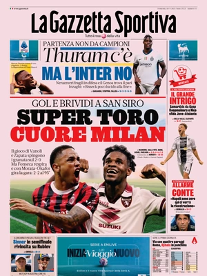 Prima pagina La Gazzetta dello Sport (18 agosto 2024)