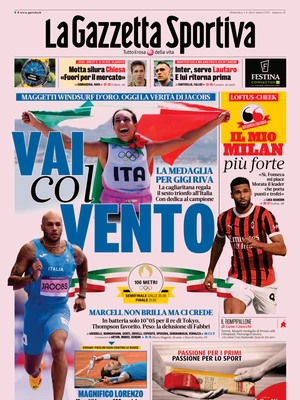 Prima pagina La Gazzetta dello Sport (4 agosto 2024)