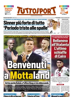 Prima pagina Tuttosport (21 agosto 2024)