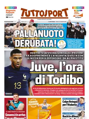 Prima pagina Tuttosport (8 agosto 2024)