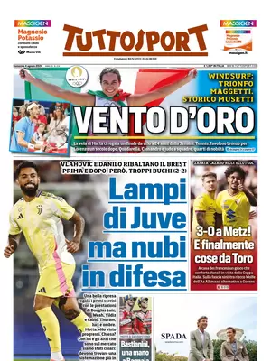 Prima pagina Tuttosport (4 agosto 2024)