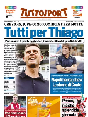 Prima pagina Tuttosport (19 agosto 2024)