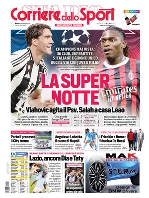 Prima pagina Corriere dello Sport (17 settembre 2024)