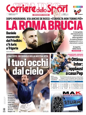 Prima pagina Corriere dello Sport (19 settembre 2024)