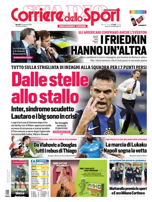 Prima pagina Corriere dello Sport (24 settembre 2024)