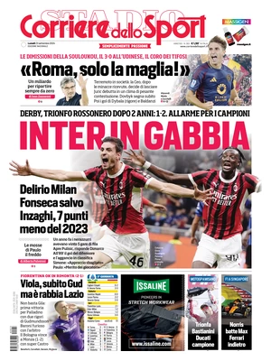 Prima pagina Corriere dello Sport (23 settembre 2024)