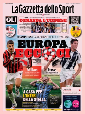 Prima pagina La Gazzetta dello Sport (17 settembre 2024)