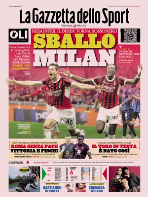 Prima pagina La Gazzetta dello Sport (23 settembre 2024)