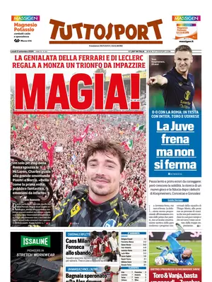 Prima pagina Tuttosport (2 settembre 2024)