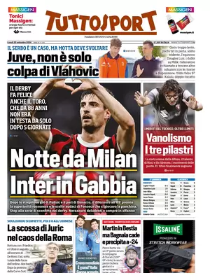 Prima pagina Tuttosport (23 settembre 2024)