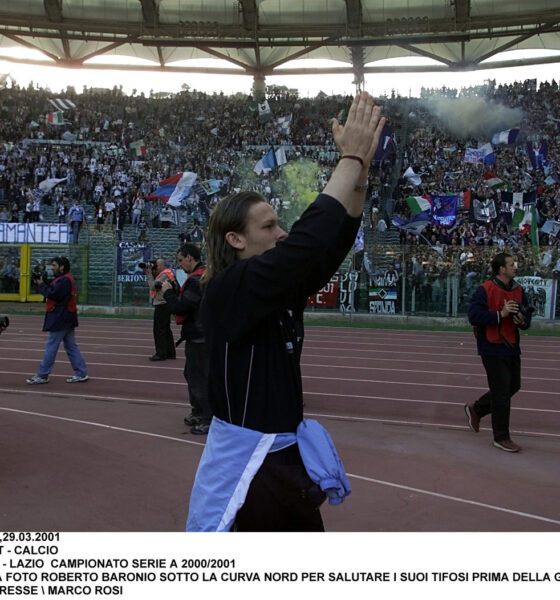 Roberto Baronio sotto la curva della Lazio