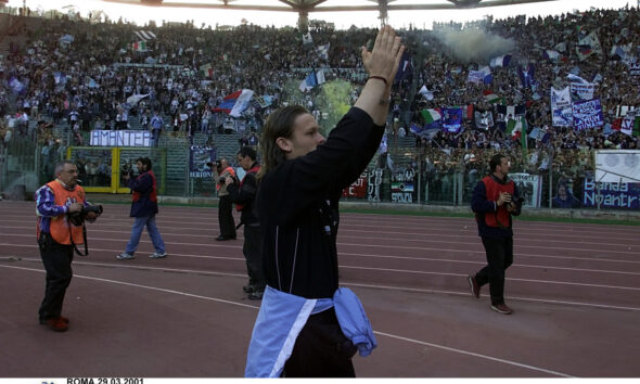 Roberto Baronio sotto la curva della Lazio