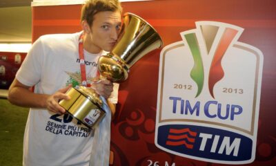 Libor Kozak con la Coppa Italia della Lazio