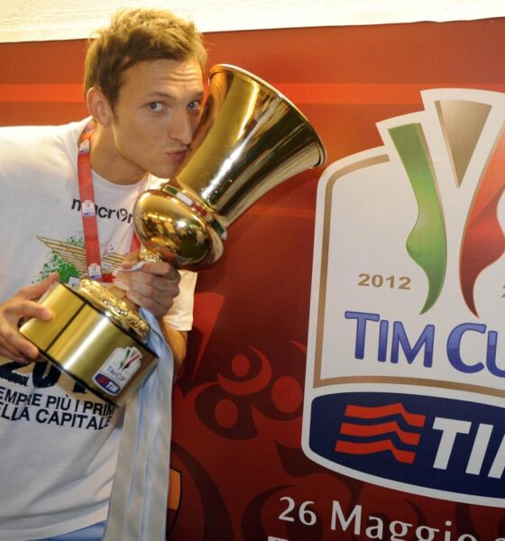 Libor Kozak con la Coppa Italia della Lazio