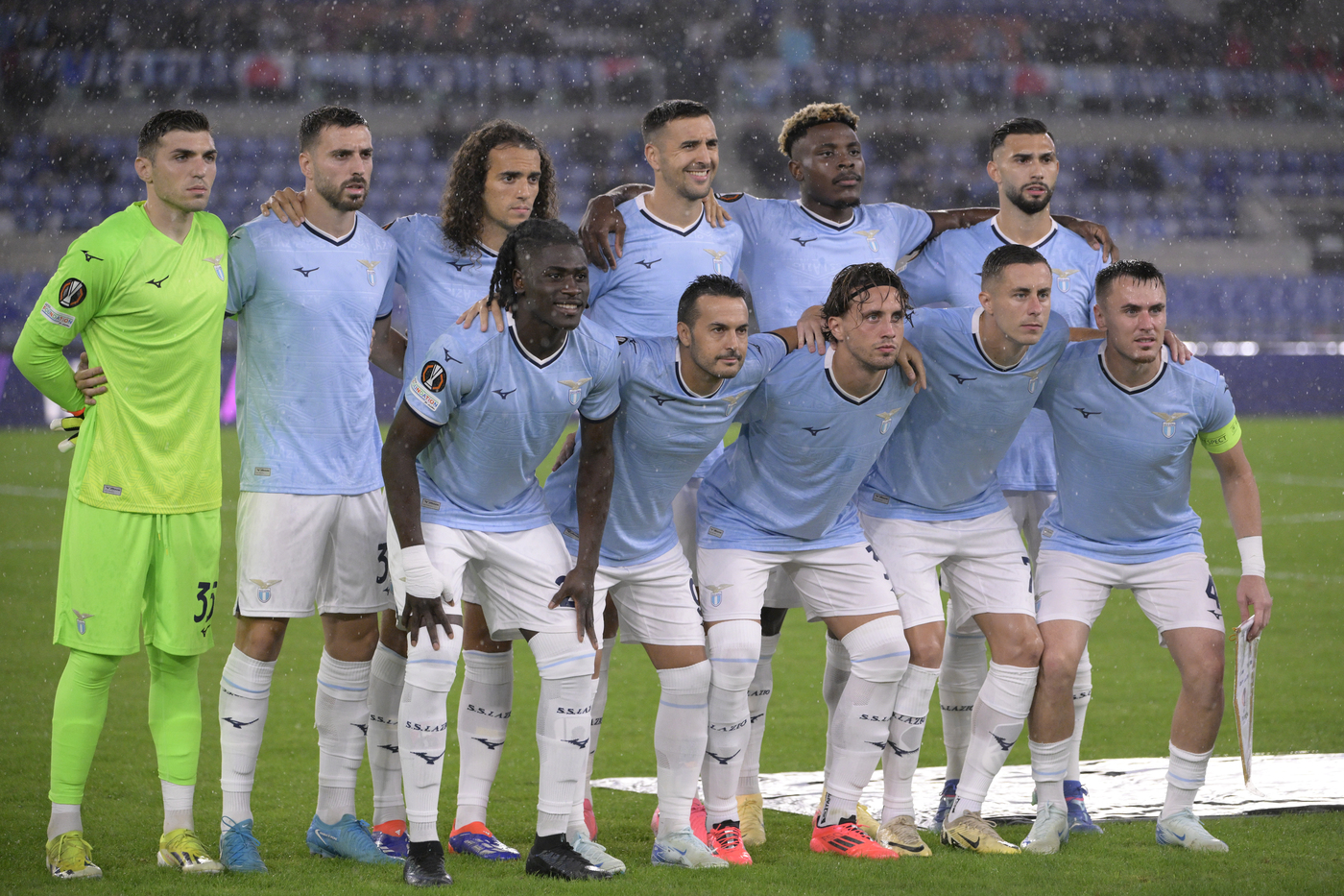 La Lazio in campo contro il Nizza