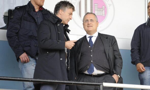 Lionello Manfredonia con il presidente Lotito