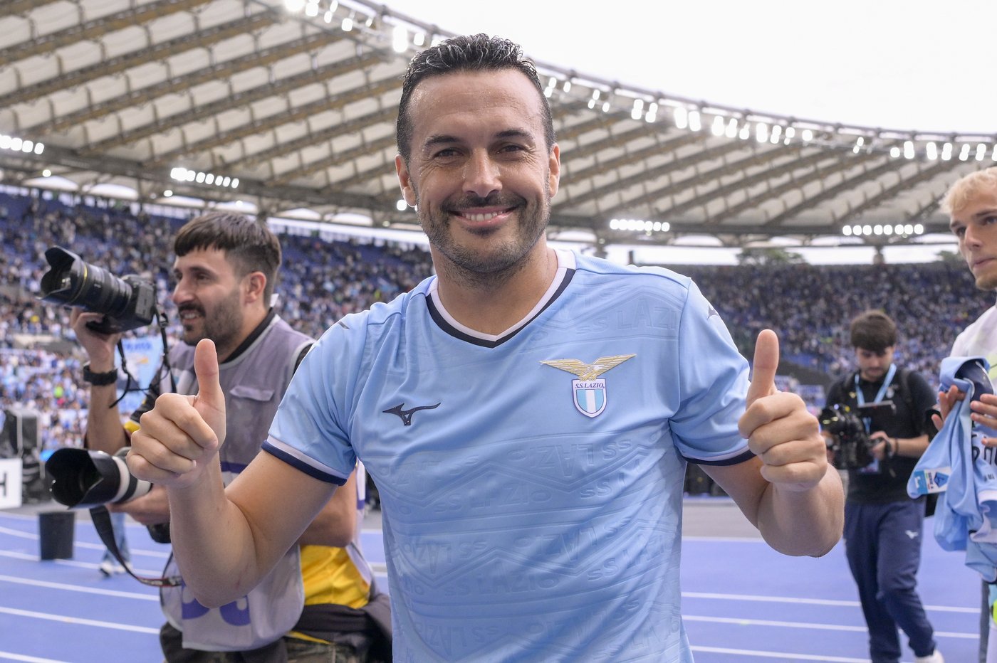 Pedro con la maglia della Lazio