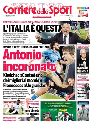 Prima pagina Corriere dello Sport (10 ottobre 2024)