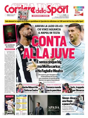 Prima pagina Corriere dello Sport (19 ottobre 2024)