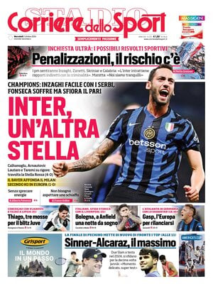 Prima pagina Corriere dello Sport (2 ottobre 2024)