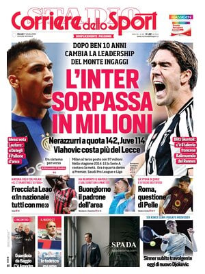 Prima pagina Corriere dello Sport (17 ottobre 2024)