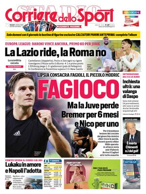 Prima pagina Corriere dello Sport (4 ottobre 2024)