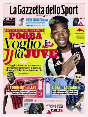 Prima pagina La Gazzetta dello Sport (17 ottobre 2024)