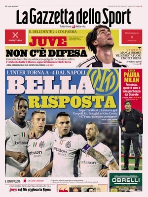 Prima pagina La Gazzetta dello Sport (31 ottobre 2024)