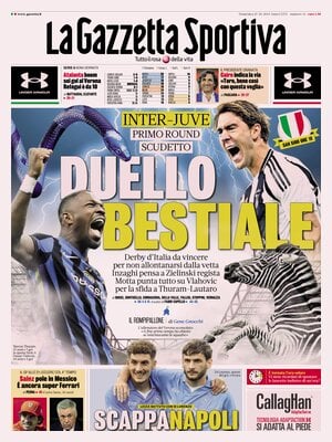 Prima pagina La Gazzetta dello Sport (27 ottobre 2024)