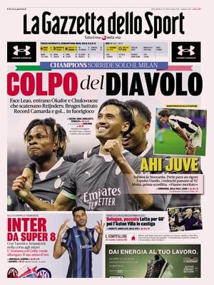 Prima pagina La Gazzetta dello Sport (23 ottobre 2024)