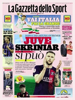 Prima pagina La Gazzetta dello Sport (10 ottobre 2024)