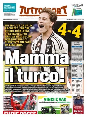 Prima pagina Tuttosport (28 ottobre 2024)