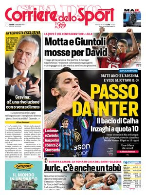 Prima pagina Corriere dello Sport (7 novembre 2024)