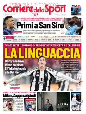 Prima pagina Corriere dello Sport (10 novembre 2024)