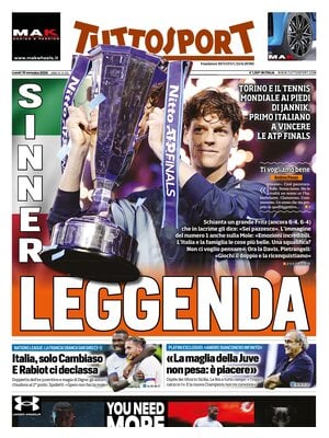 Prima pagina Tuttosport (18 novembre 2024)