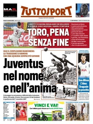 Prima pagina Tuttosport (1 novembre 2024)