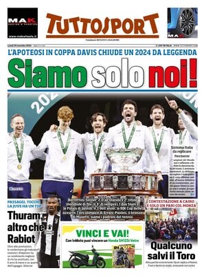 Prima pagina Tuttosport (25 novembre 2024)