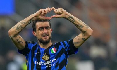 Acerbi con la maglia dell'Inter