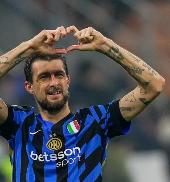 Acerbi con la maglia dell'Inter