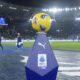 Pallone Serie A in primo piano allo Stadio Olimpico di Roma