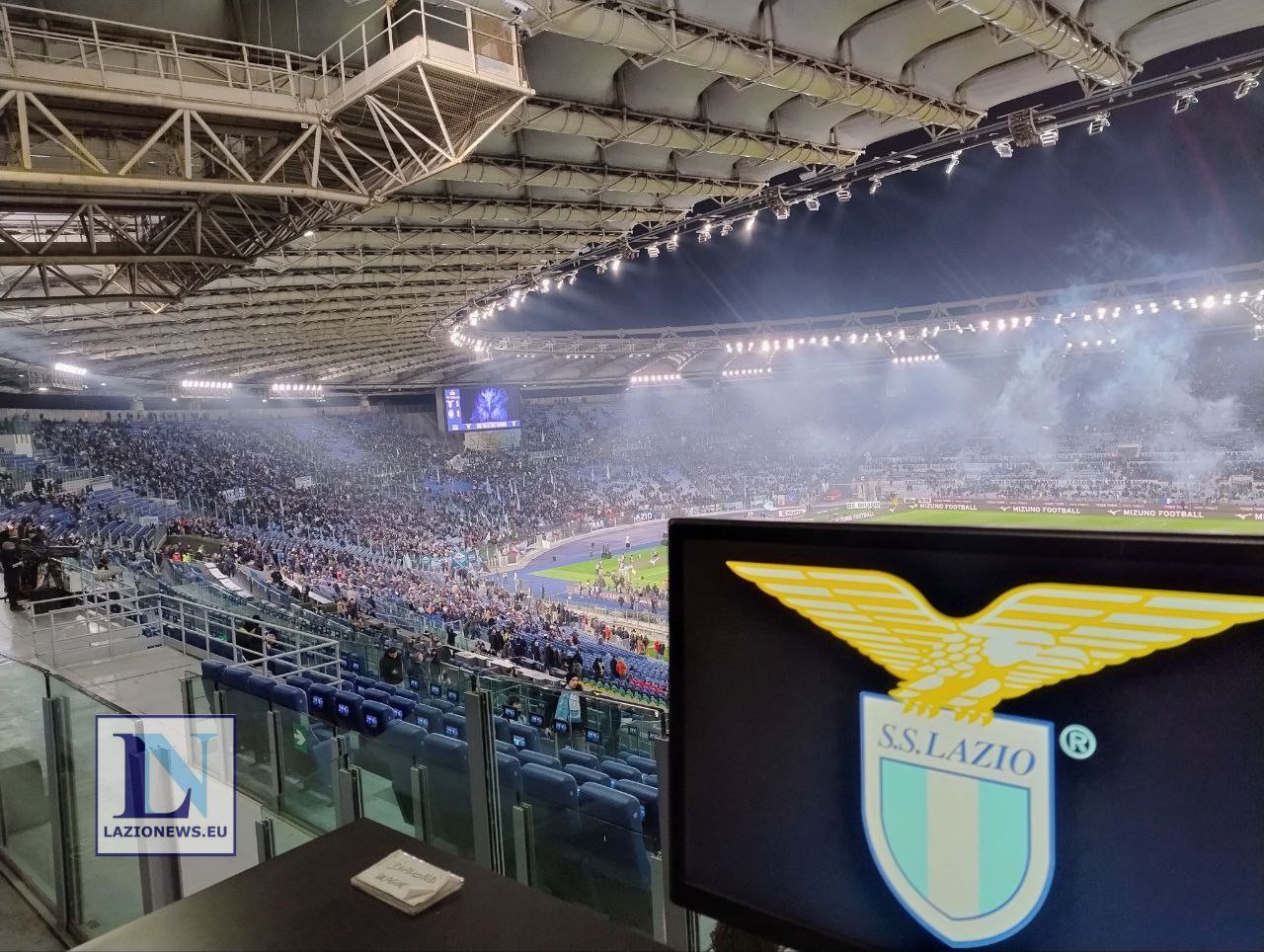 Lo Stadio Olimpico pronto per Lazio-Atalanta