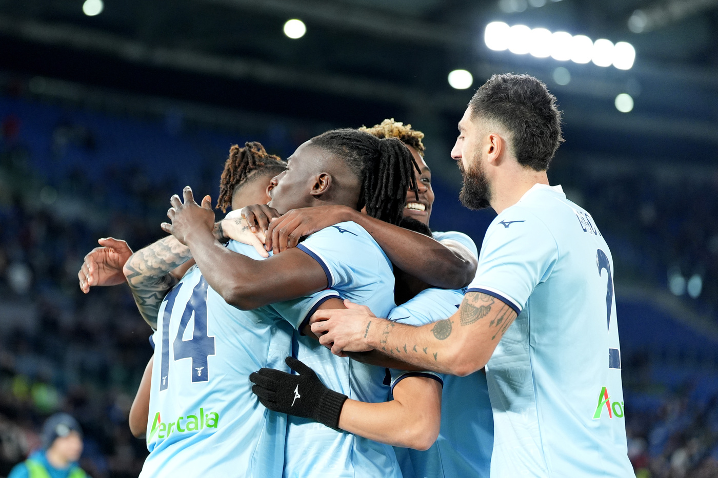 La Lazio esulta contro il Napoli, Coppa Italia 2025